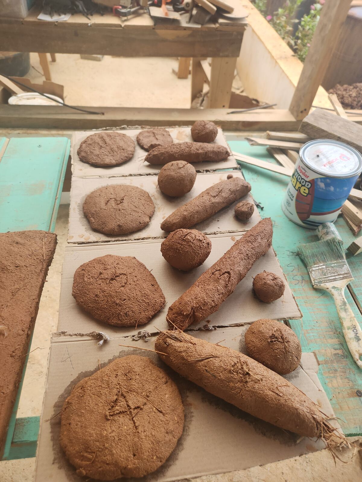 Pruebas de mezclas de barro